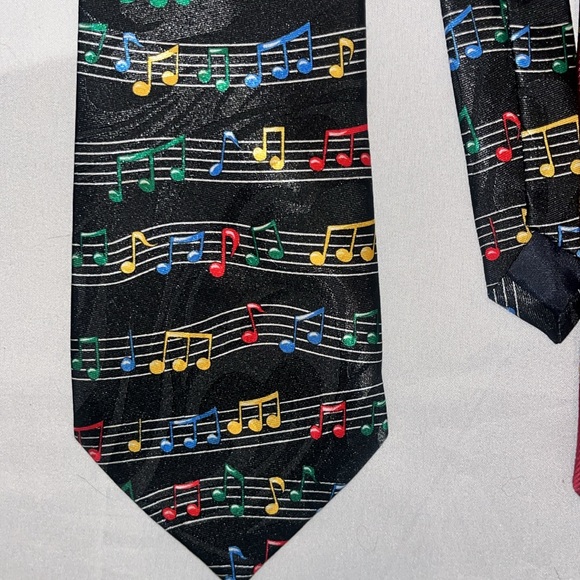 Men’s Music Lot of Ties Music Notes and Bass Instruments Music Notes and Horns - Picture 2 of 5